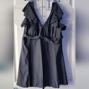 Women's Plus Size Black Swimdress - 3XL